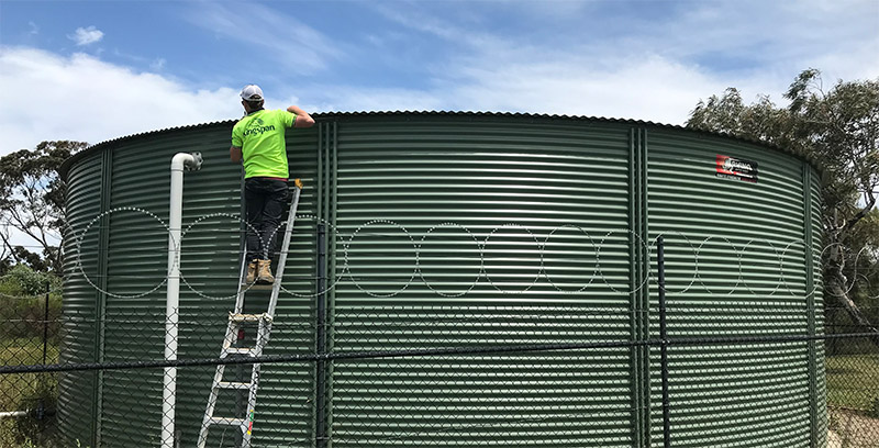 kingspan water tank being serviced